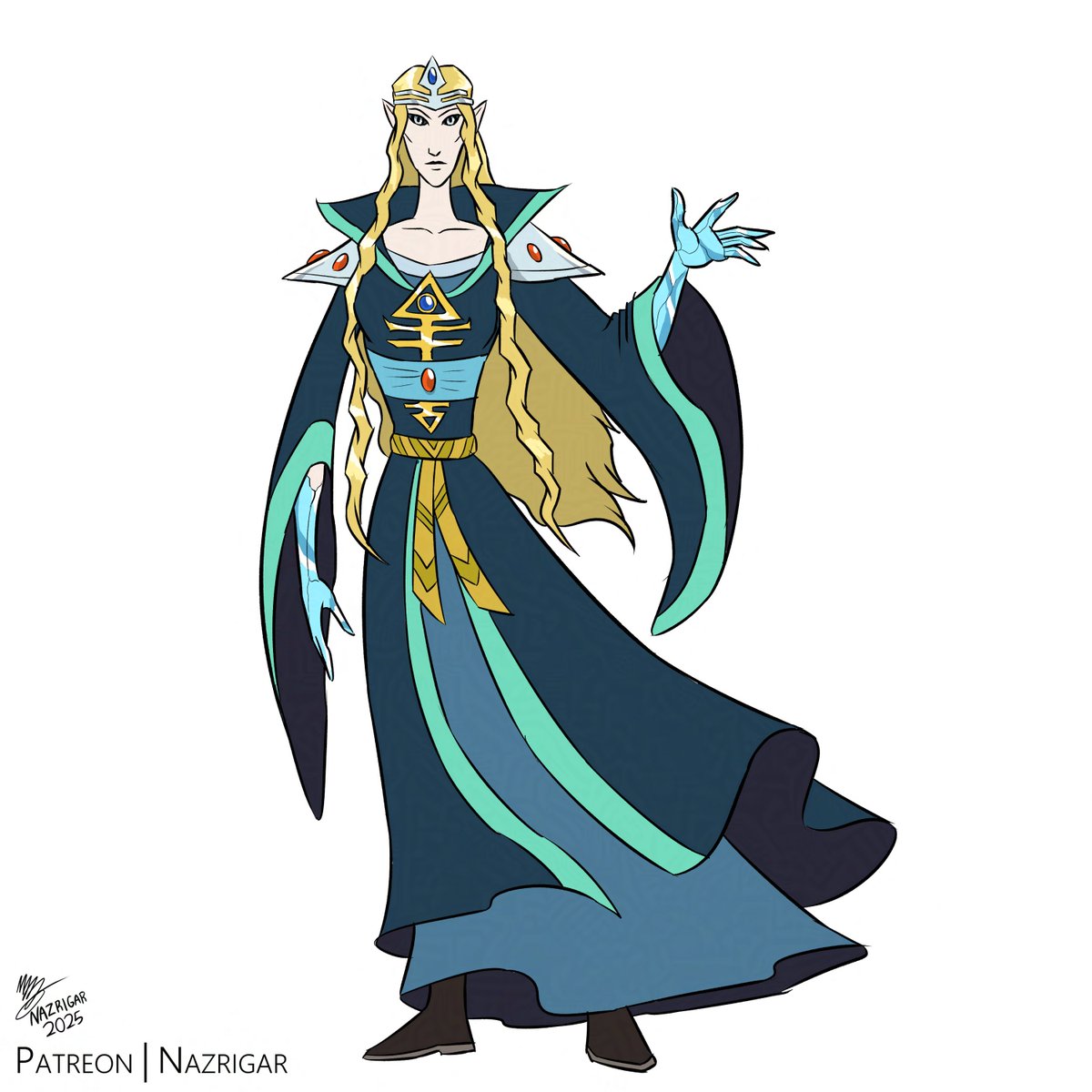 A3Dnazrigar's tweet image. A reward! client wanted me to draw Galadriel as an Eldar farseer! Her crystalization is a signifier of her advanced age.

Also belated Tolkien day drawing!

#WarhammerCommunity #tolkienday #lotr #warhammerfanart