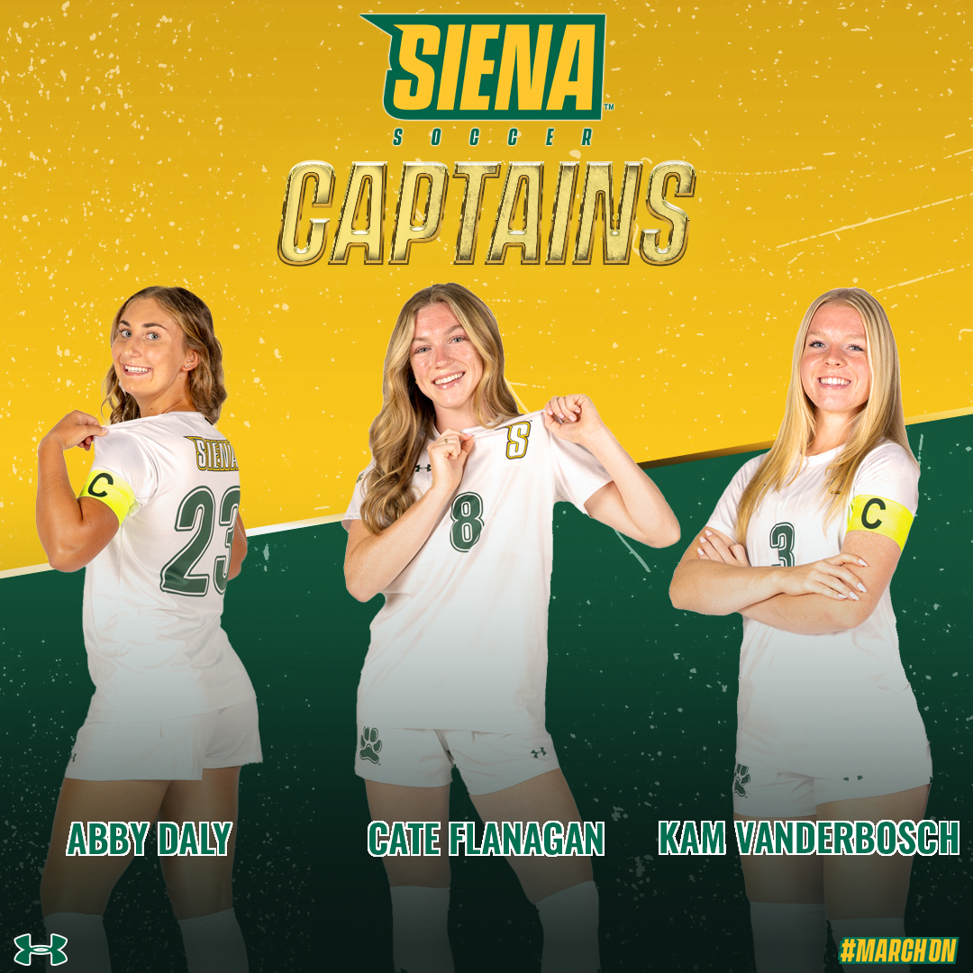Our leaders 😤

Excited to announce the appointment of Abby Daly, Cate Flanagan, and Kam Vanderbosch as our 2⃣0⃣2⃣5⃣ #SienaSaints team captains!  

📰 t.ly/jC2Vn

#MarchOn x #MAACSoccer x #NCAASoccer