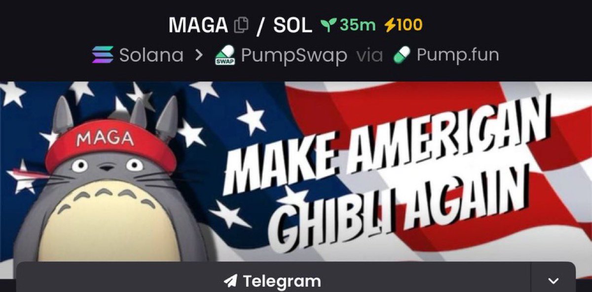 NabsonChain's tweet photo. @3orovik CA: 6cYGfjUey5rAuTi7MX4Yj6NBkbjDhACdQuyjxbVCpump

MAKE AMERICAN GHIBLI AGAIN! $MAGA

Incredible community ! https://t.co/i7v4BcMAjI