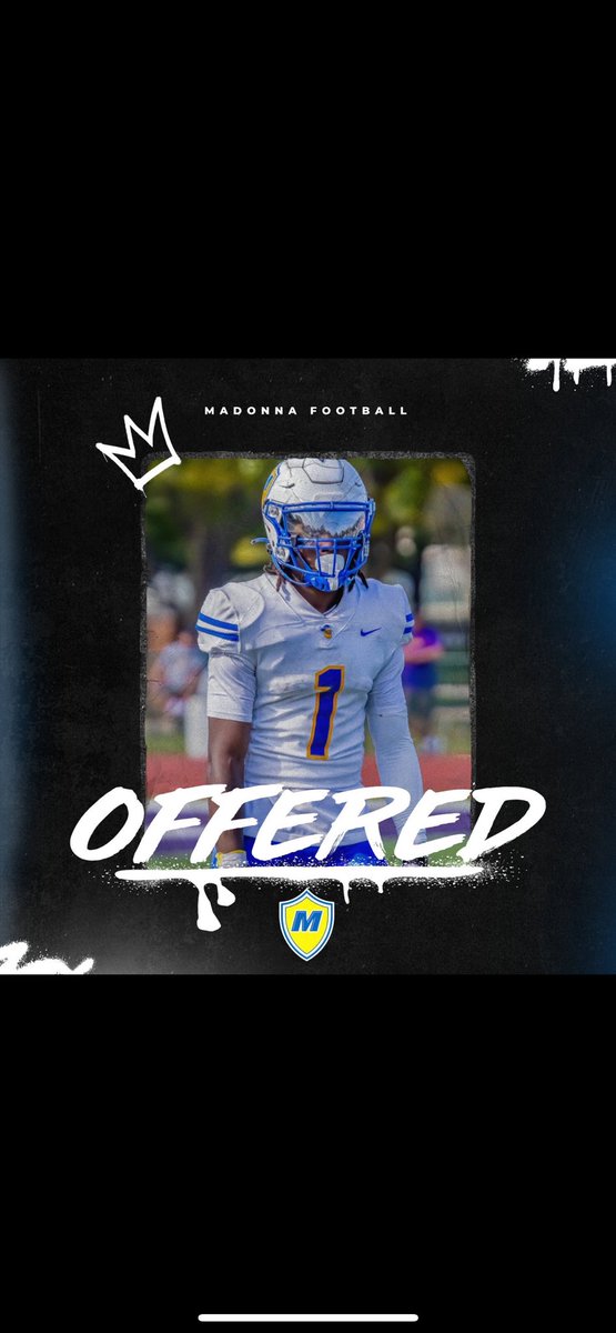 After a great talk with <a href="/Coach_Straz/">Coach Straz</a> I’m blessed to receive a offer from Madonna University <a href="/coachlen4/">len morawa</a> <a href="/coachjacob75/">Coach Jacob</a>