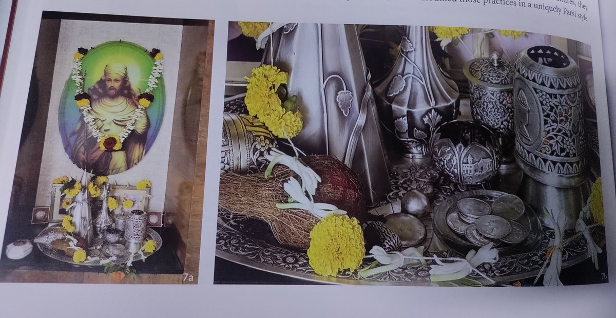 letter2Qumer's tweet photo. Like Hindus and Muslim, Parsis use coins for various rituals, such as gifting at weddings, laying a house's foundation, placing in the family prayer tray (ses) (P2), offering to water (P3), and initiating a priest(P3). Parsi coins often feature Zoroaster and a fire altar (P1) 4/N https://t.co/XHc6NpuALO
