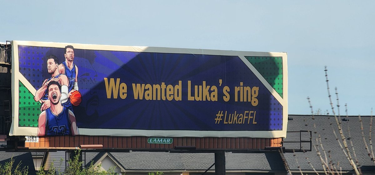 NBAW0RLD24's tweet image. A billboard in Dallas that reads:

“We wanted Luka’s ring”

(📸 @TheGarciaKidd_)