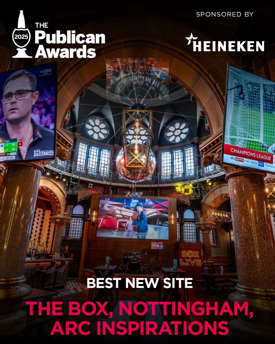 The Morning Advertiser (@morningad) on Twitter photo This year's award for Best New Site, sponsored by <a href="/heinekenUK_News/">HEINEKEN UK Company</a> goes to... <a href="/theboxbaruk/">BOX UK</a>, Nottingham! Congratulations <a href="/arcinspirations/">Arc Inspirations</a> 🙌 #PublicanAwards This year's award for Best New Site, sponsored by <a href="/heinekenUK_News/">HEINEKEN UK Company</a> goes to... <a href="/theboxbaruk/">BOX UK</a>, Nottingham! Congratulations <a href="/arcinspirations/">Arc Inspirations</a> 🙌 #PublicanAwards