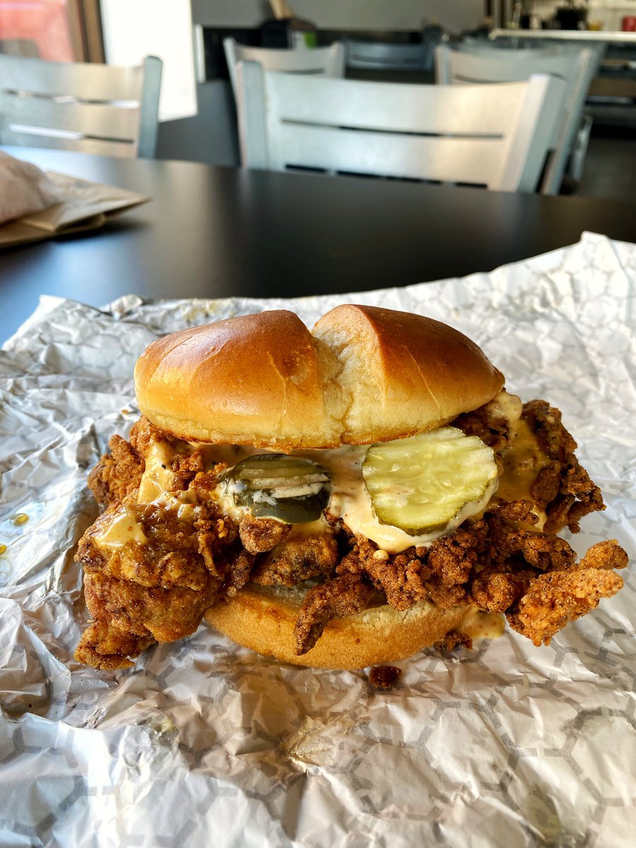 Just behold the fried chicken sandwich at Burning Bridges (144th &amp; Center). Imagine how delicious, how crunchy this is.

And it’s even better in reality.

Trust me, friends, you need this.