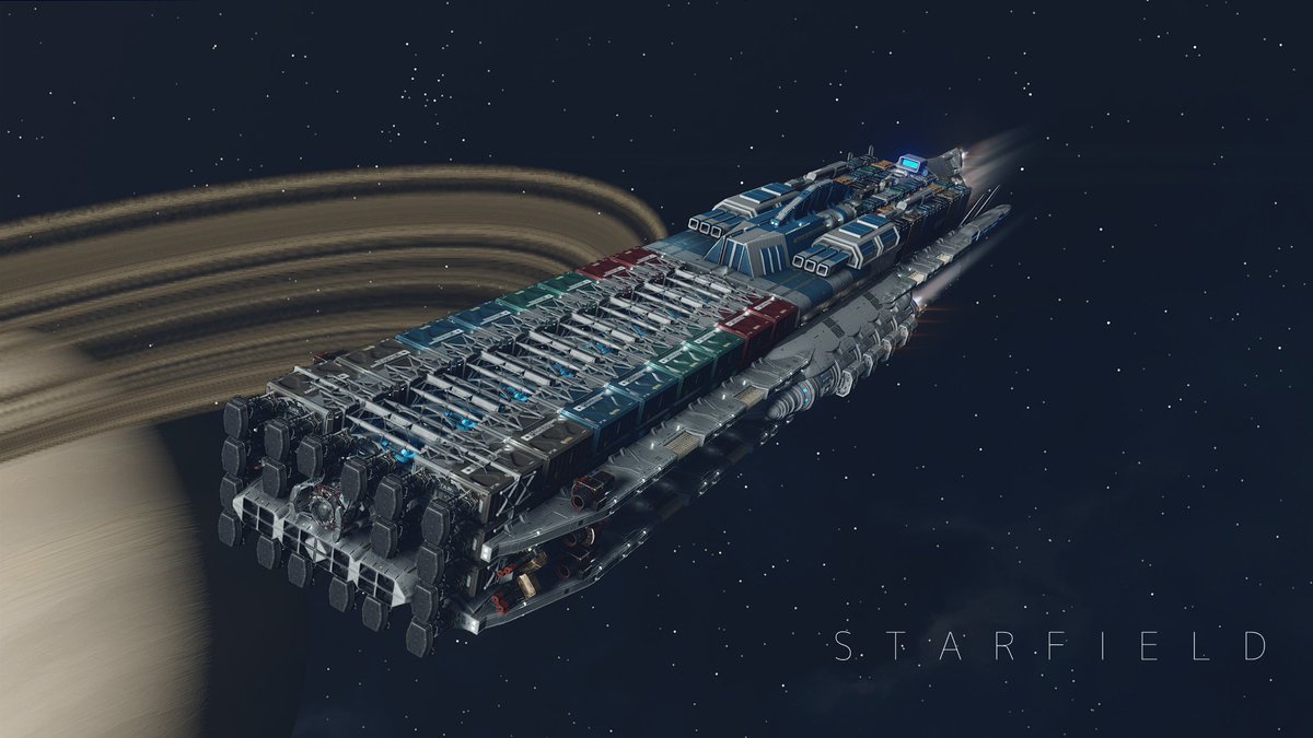 DougTheDriller9's tweet photo. Capt. Taggart

NSEA-E Trekker
NSEA-C The Freight Escape 
NSEA-S Einstein 

Star Trek inspired exploration ship.
Cargo super ship w/over 1mil cargo capacity. 🤣
Science ship.

#starfield #galaxyquest #peterquincytaggart #nseaprotector #customships #customfleet #starfieldspaceships https://t.co/4olwrQO8vJ