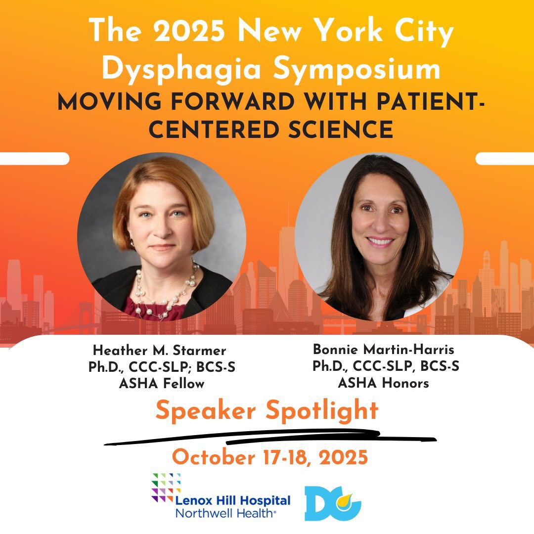Speaker Spotlight 🚨 

🍎 New York City Dysphagia Symposium 
📅 10/17-10/18
📝 Registration Coming Soon

Subscribe to our email list to be notified when registration opens:
bit.ly/NYCUpdates2025

#NYCDS2025 #medslp #medslp #dysphagia #disfagia