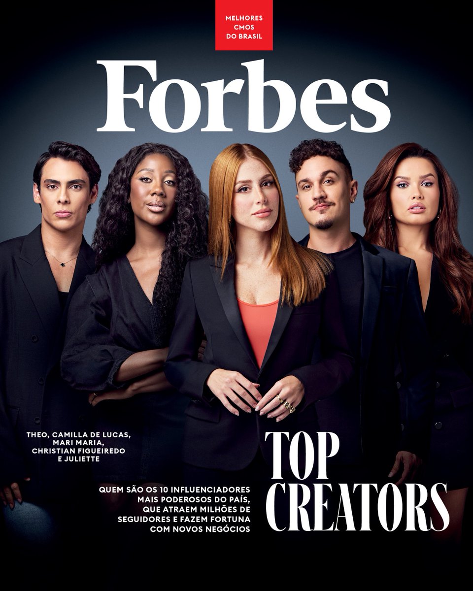 poptime's tweet image. Theo, Camilla de Lucas, Mari Maria, Christian Figueiredo e Juliette estampam a capa da Forbes Brasil como os influenciadores mais poderosos do país. 🇧🇷