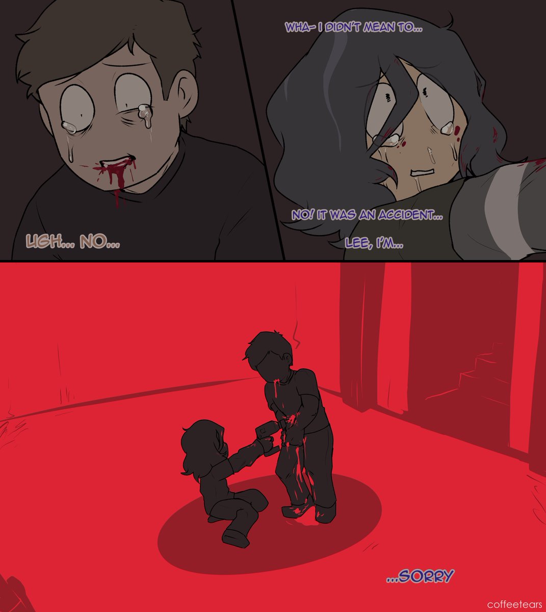 TW blood and violence (also Clinical Trial spoilers I guess)
My take on what would be the most possibly tragic ending for Clinical Trial ... I had this idea for a bit and I really wanted to try drawing it in comic format #ClinicalTrialgame