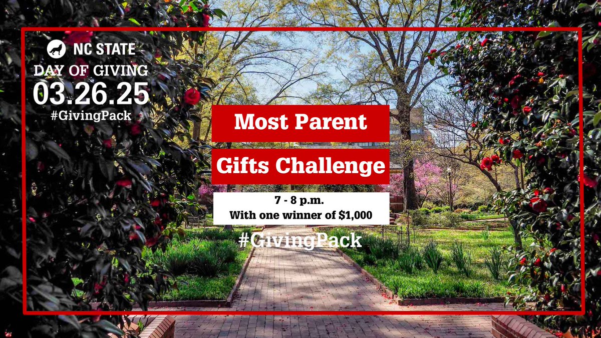 #PoolePack parents, this is YOUR moment to show how proud you are of your student’s success at #NCStatePoole and give back to support future students! ❤️

Your gift helps create opportunities for students just like yours. 🐺🐾

Give here. 🎁 ➡️ ow.ly/BnAN50VnJ4C #GivingPack