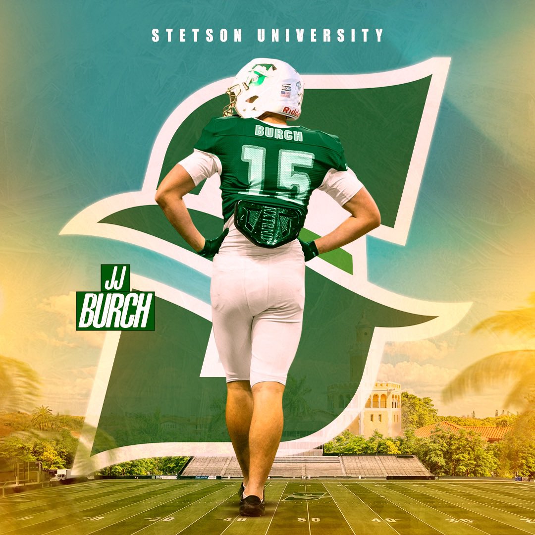 I’m blessed and excited to announce that I am continuing my football and academic journey at Stetson University!! Go Hatters 🎩🎩!!!