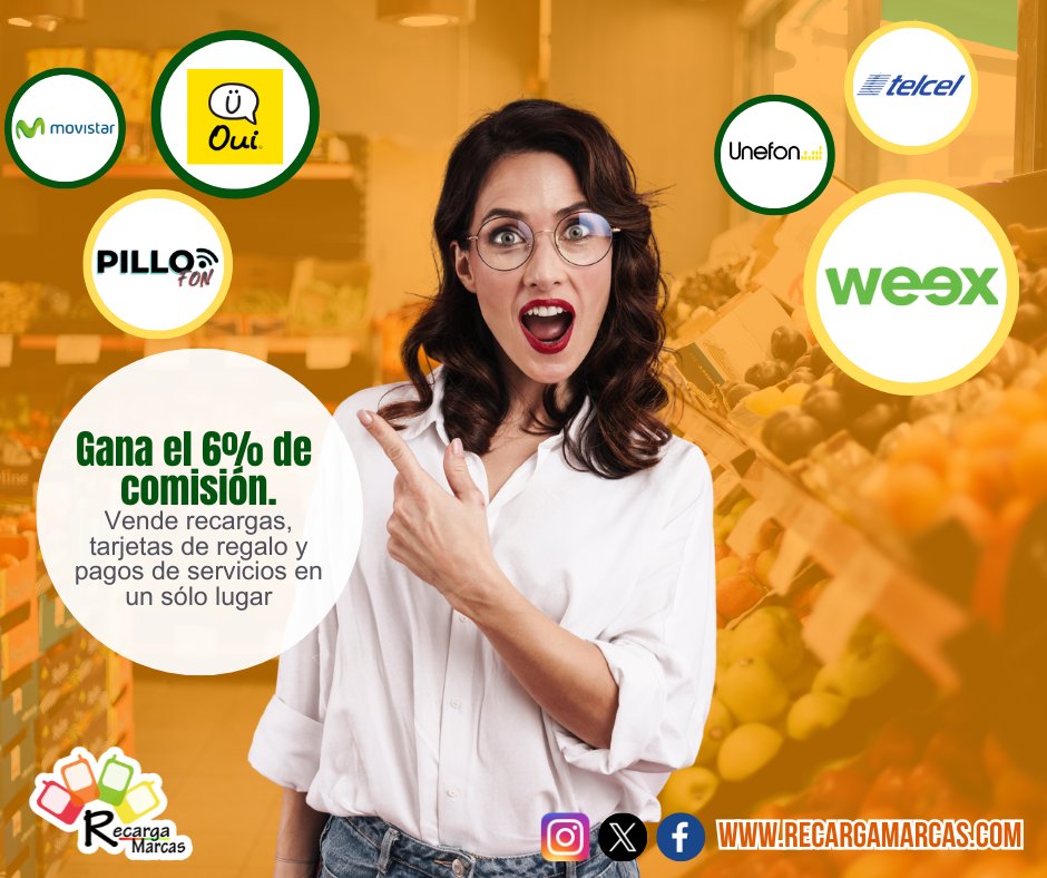 RecargaMarcas's tweet photo. Impulsa tus ganancias con el ingreso extra que RecargaMarcas te ofrece por la venta de recargas móviles de todas las compañías

#Recargamarcas #recargasmoviles #RecargasElectronicas #soportetecnico #Sistemaderecargas #venderecargas #Vendesaldo https://t.co/xEXZwPQeaq