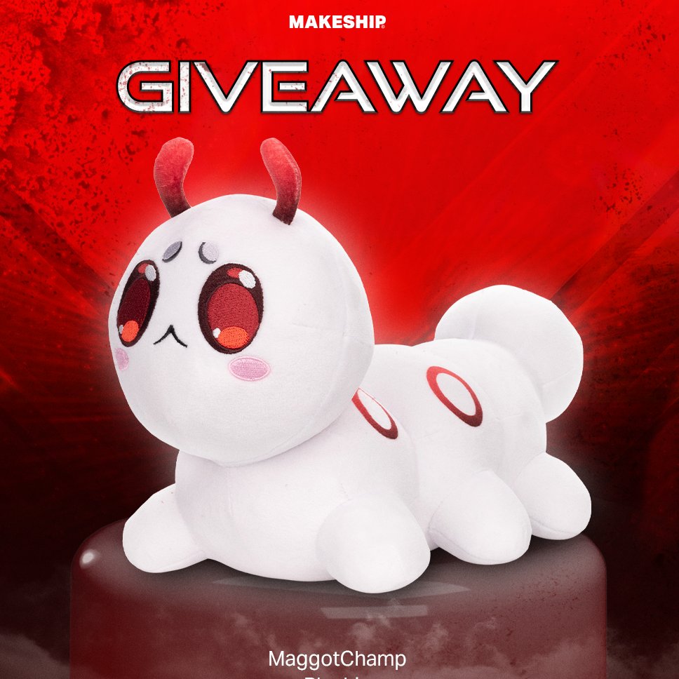 LyraCalyptra's tweet photo. ╰(✿´⌣`✿)╯♡ have the chance to win 1 of 2 MaggotChamp plushies ✧♡(◕‿◕✿)

How to enter?
1. Follow @makeship &amp; me 
2. RT this post
◕‿↼ https://t.co/v9ZYXR7UvS
