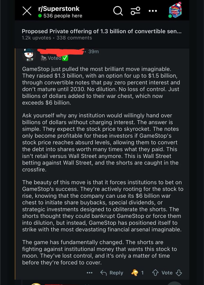 This is the genius of using convertibles.

0% coupon bonds and they don’t mature until 2030. The bonds won’t convert to equity unless the stock reaches a certain strike price above current market values.
