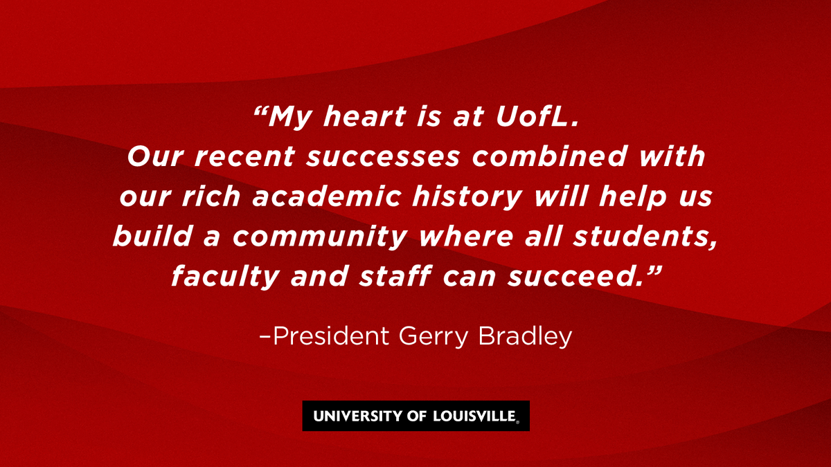 UofL Board of Trustees accepts the resignation of President Kim Schatzel and appoints Gerry Bradley, formerly executive vice president &amp; university provost, as UofL’s 20th president.

Read more at UofL News: uofl.me/4hO5h8C