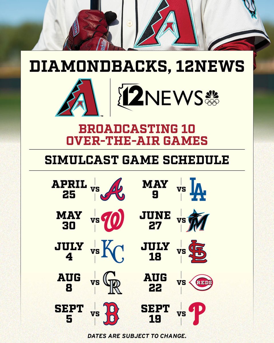 We're broadcasting 10 games over-the-air on <a href="/12News/">12 News</a> this season!