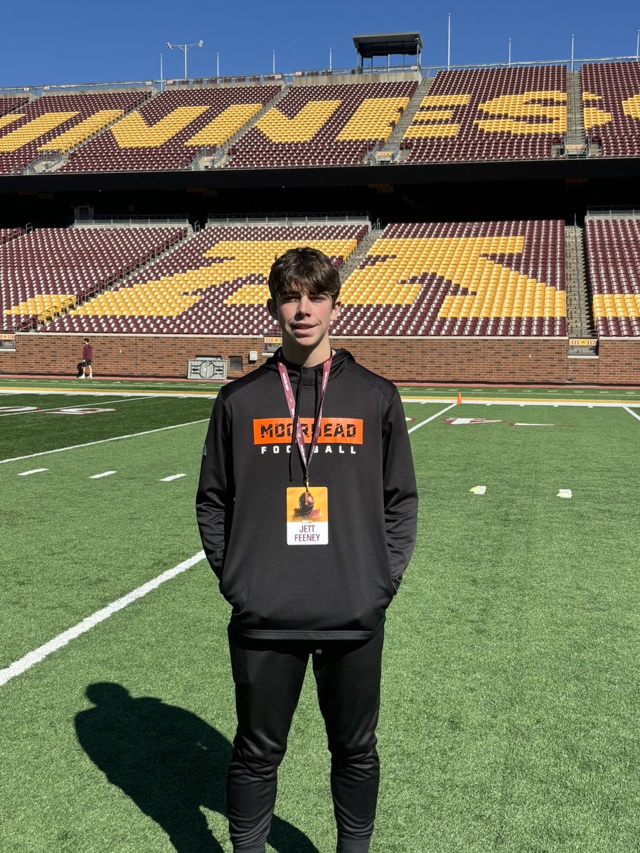 Jettfeeney3's tweet image. I want to thank @GopherFootball for a great day! Appreciate the time that @Coach_Fleck @CoachHarbaugh @CoachKOHara spent with me. #Skiumah