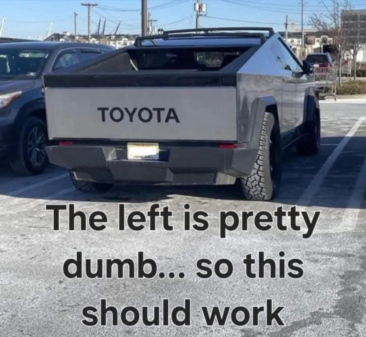 NULOOKREFINISH's tweet photo. I hate liberals and I donโt care about any of Elons public stances but this makes me feel a certain way as a Toyota owner
#RFB #tesla #toyota #cybertruck #cybertrash https://t.co/IzpmKgorHS