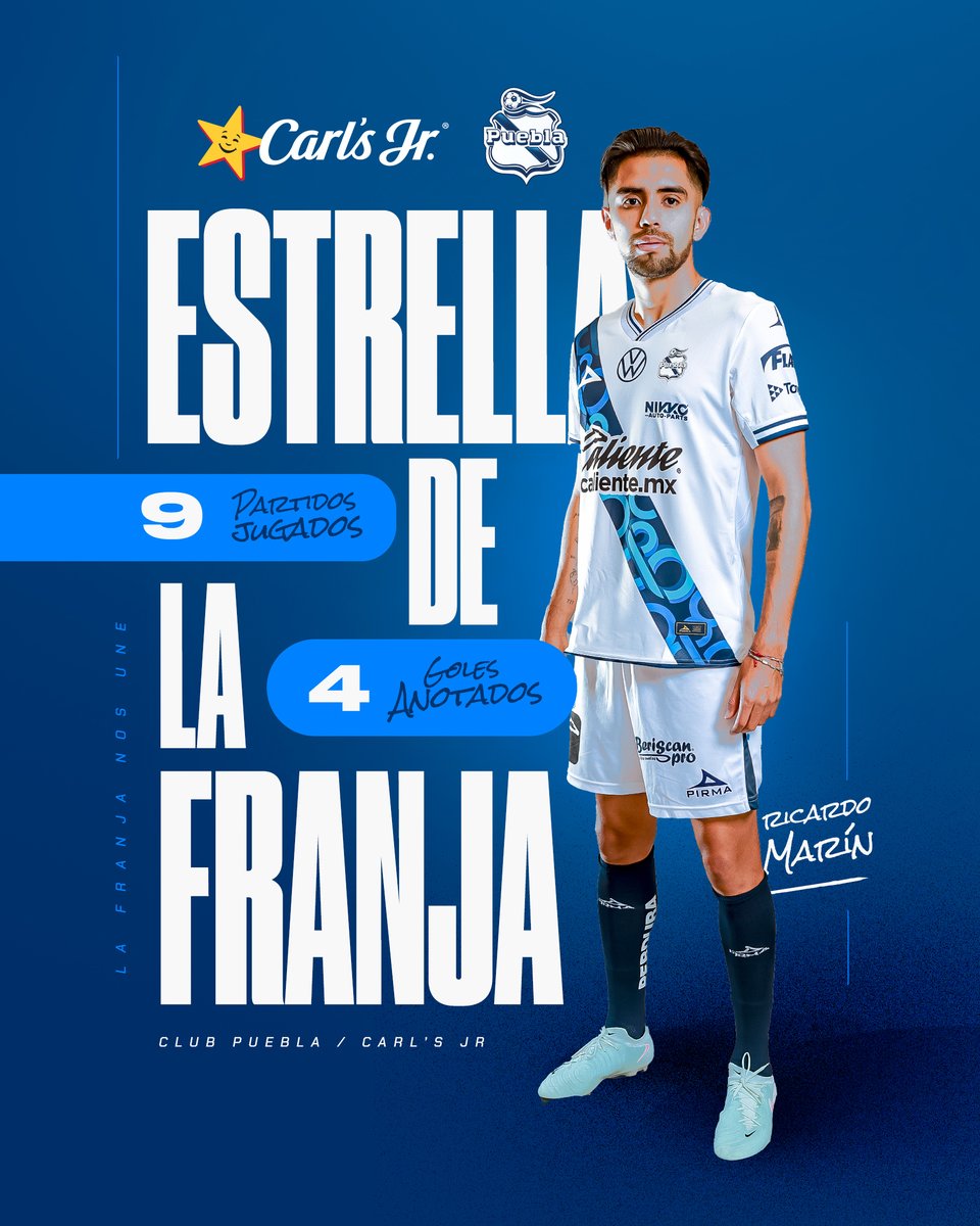 Te mereces esta estrella 4K ⭐️, por haber marcado 4 veces con La Franja, mi <a href="/Richymarin19/">Ricardo Marín</a> 😎

Por más juegos con anotación vistiendo el 🔵⚪️

#LaFranjaNosUne🎽