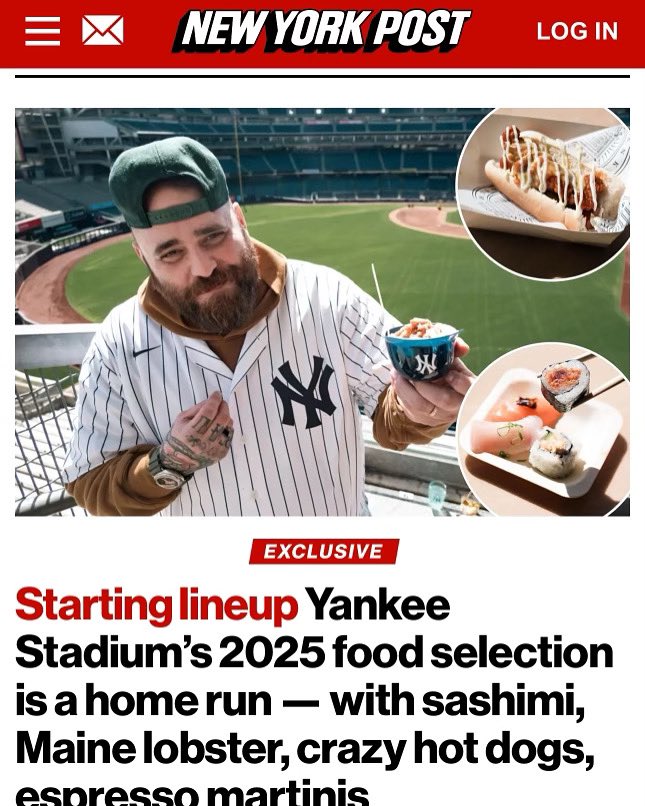 christian petroni (@petronifoods) on Twitter photo 3 years ago I had to honor & privilege to serve my garlic bread in section 125 of <a href="/yankeestadium/">Yankee Stadium</a>
A year later we added meatballs fried in extra virgin olive oil
This year when they asked me if I would be interested in adding a dessert to my offerings I thought back to being a 3 years ago I had to honor & privilege to serve my garlic bread in section 125 of <a href="/yankeestadium/">Yankee Stadium</a>
A year later we added meatballs fried in extra virgin olive oil
This year when they asked me if I would be interested in adding a dessert to my offerings I thought back to being a