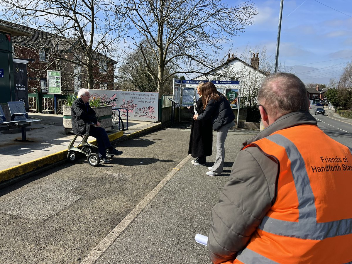 Handforthrail's tweet image. On the 26th March 2025 some of the friends of the station took part in filming promoting Community rail and discussing what community rail means to us. 
@northernassist @CommunityRail @networkrail