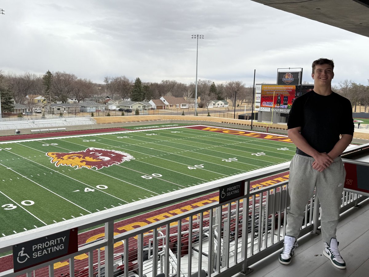 Thank you <a href="/NSUWolves_FB/">Northern State Football🐺 🏈</a> for the personal Junior day I had a great time meeting everyone and seeing NSU!