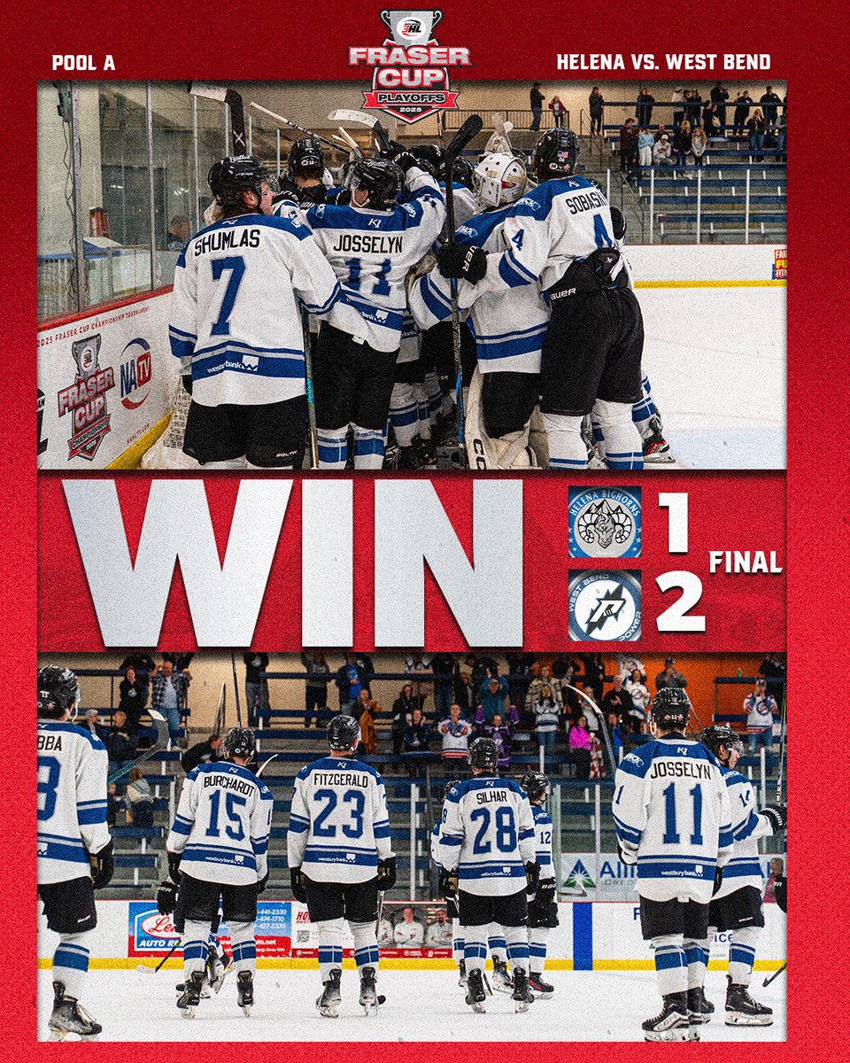 NA3HL's tweet photo. West Bend picks up a 2-1 win over Helena thanks to blueliner Kelly Coldwater 🥶

#FraserCup https://t.co/AtsWngg6rf