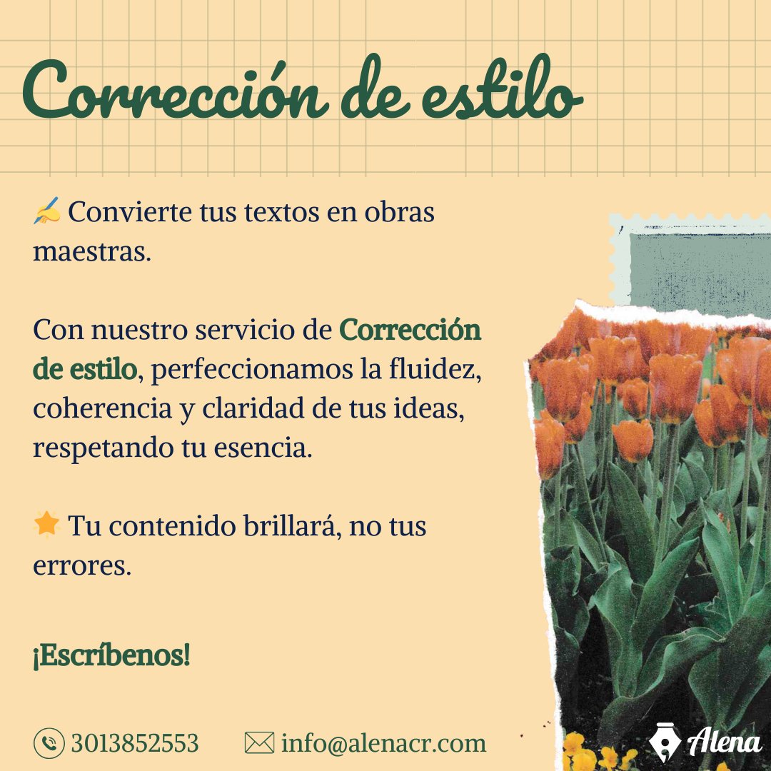ce_alena's tweet photo. ✨ ¡Dale vida a tus palabras! ✨
Estamos aquí para pulir tus escritos, asegurando que tu voz brille con claridad y precisión. Desde novelas hasta trabajos académicos, transformamos tus ideas en una obra maestra.
#correcciónortotipográfica #correccióndeestilo #editordetexto https://t.co/mimDRRHFUd