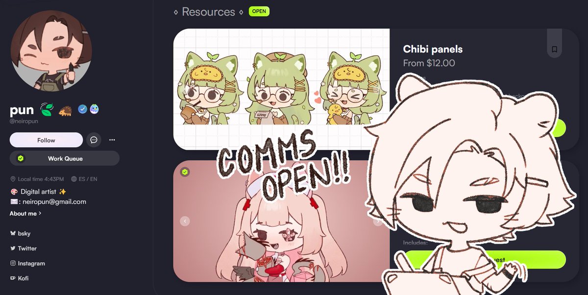 neiropune's tweet image. COMISIONES ABIERTAS!! 📝✨
Por el momento solo estaré abriendo comisiones del estilo smol. En caso de querer otro tipo de servicio pueden enviarme un mensaje por VGen 🍃

Agradecería mucho si me ayudan compartiendo!
#VGenOpen