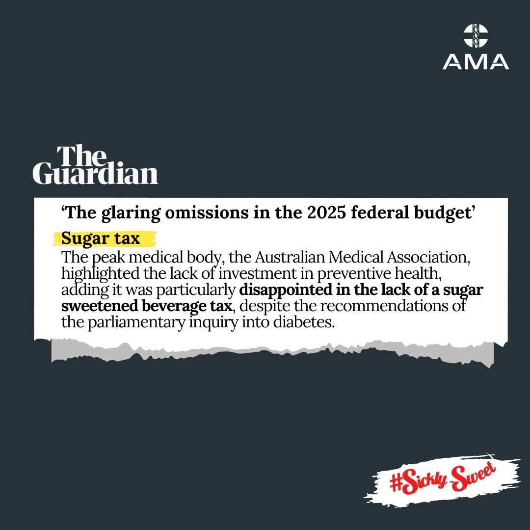 A tax on sugary drinks is an obvious measure to help curb the nation's escalating obesity crisis. Without a sugar tax, obesity and other chronic diseases such as Type 2 diabetes will continue to cost the health system billions of dollars each year. #auspol