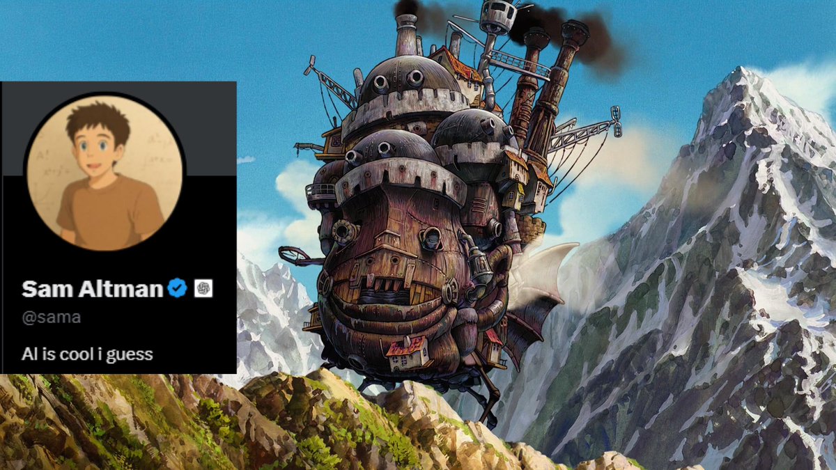 MrEwanMorrison's tweet photo. Open AI said they would reach human level AI by 2025.
They cant do it, so instead they try gimmicks &amp; distraction to throw everyone off the scent &amp; to buy themselves publicity. 
This Studio Ghibli copyright theft strategy is already backfiring on Altman. Studio Ghibli will sue. https://t.co/ZASXlIUdfn