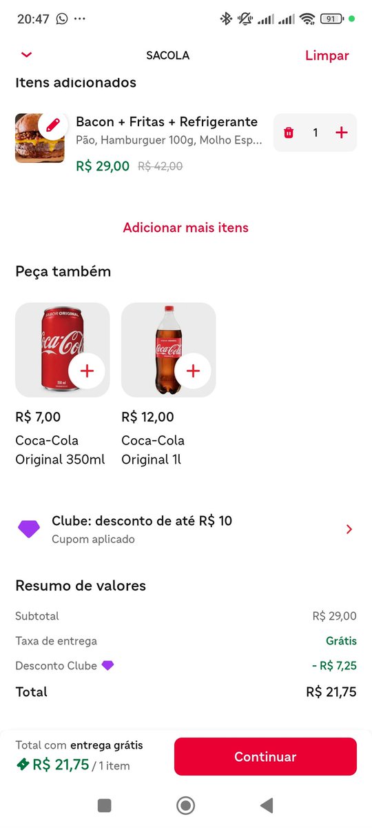 Acabei de descobrir que eu sou um OTÁRIO, obrigado <a href="/iFood/">iFood</a> 

Primeiro temos um print de uma conta sem assinatura do clube ifood, vejam os preços. Depois, os preços dos mesmos lanches no mesmo estabelecimento, com clube ifood. Na terceira foto, observem que se eu pedisse o lanche