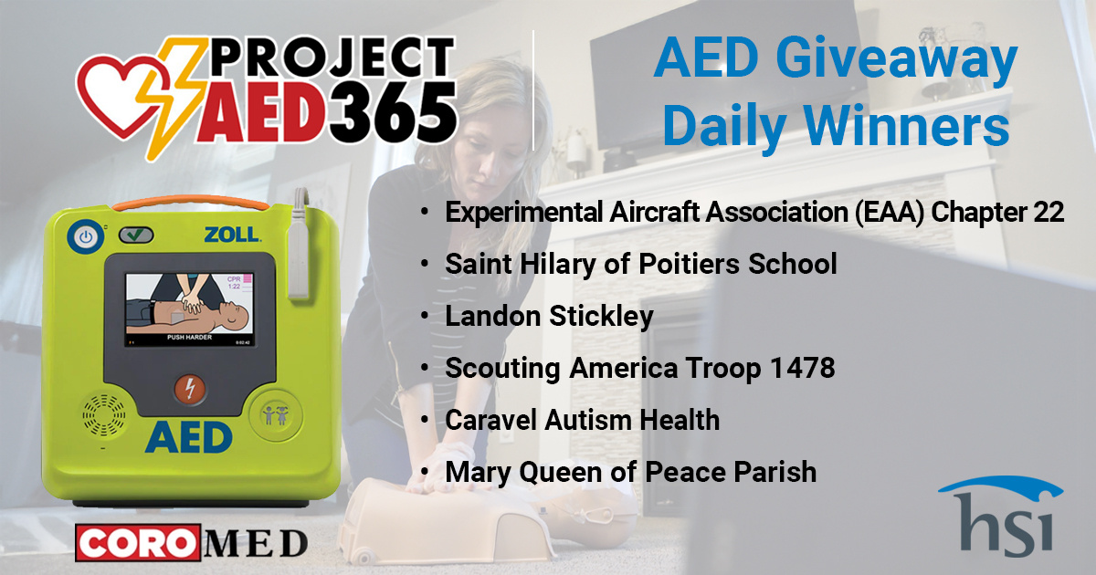 HSI_Emergency's tweet image. Congrats to our #ProjectAED365 winners from the past 6 days! 🎉 You’re now equipped with a Zoll AED and Remote Skills Verification training to help save lives. Want to be next? Enter now for your chance to win! 🔗 hubs.li/Q03dBTlp0 ⚡
#ProjectAED365Recipient