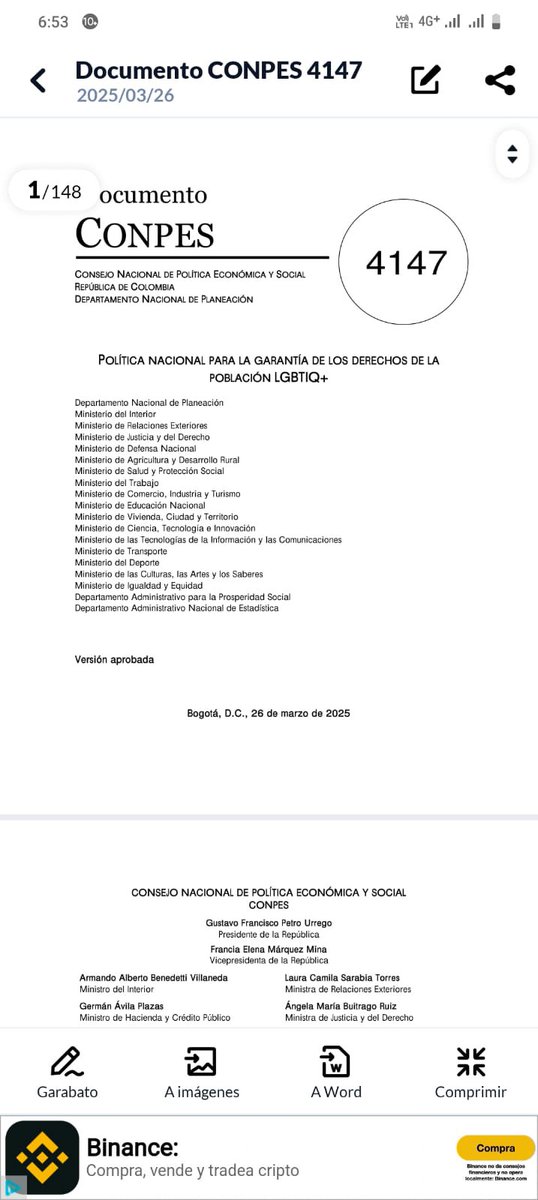 GabrielaPossoR's tweet photo. 🏳️‍🌈📢 ¡Histórico! Se aprueba el CONPES 4147, la Política Nacional por los derechos de la población LGBTIQ+. Una lucha de miles se materializa en política de Estado. ¡Avanzamos por la igualdad! 💜✊

@petrogustavo @FranciaMarquezM https://t.co/84gFAavyEC