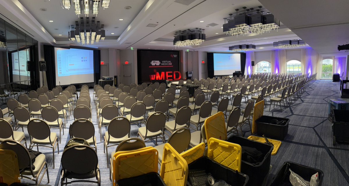 The stage is set (almost)! 🎬 Tomorrow kicks off Virtual Medicine 2025 — two days, 60+ speakers, and nonstop insights into the science &amp; practice of medical extended reality! 🌍‍⚕️
Stay tuned… the future of medicine is just getting started. 🚀 #vMed25 #MedTech #DigitalHealth