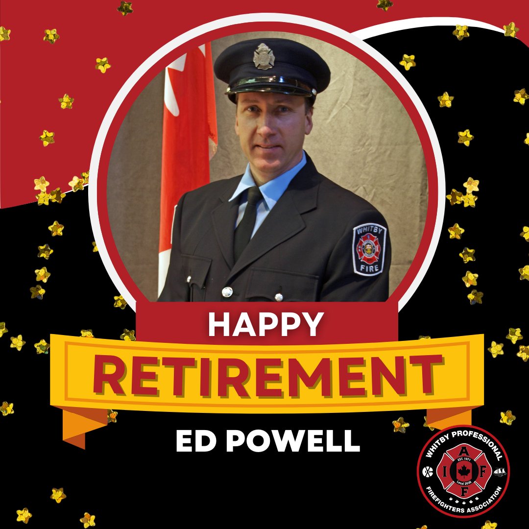 🚒🎉 Huge congratulations to Brother Ed Powell who has retired after 36 years of dedicated service with Whitby Fire! 🔥 Your hard work and commitment have made a lasting impact on the Town of Whitby.

Wishing you all the best in this new chapter of life, Brother Powell! 🎉👨‍🚒