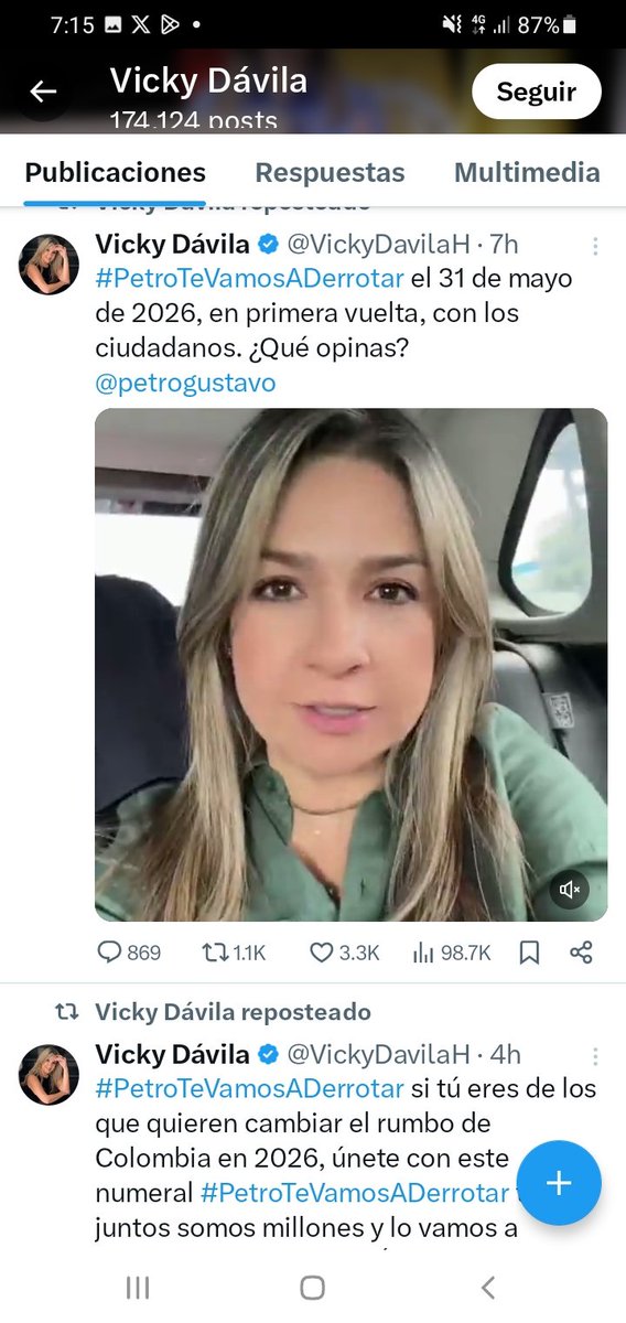 ni la primera Dama se atreve a tanto como <a href="/VickyDavilaH/">Vicky Dávila</a> presumiendo al presidente petro amor es amor 💘