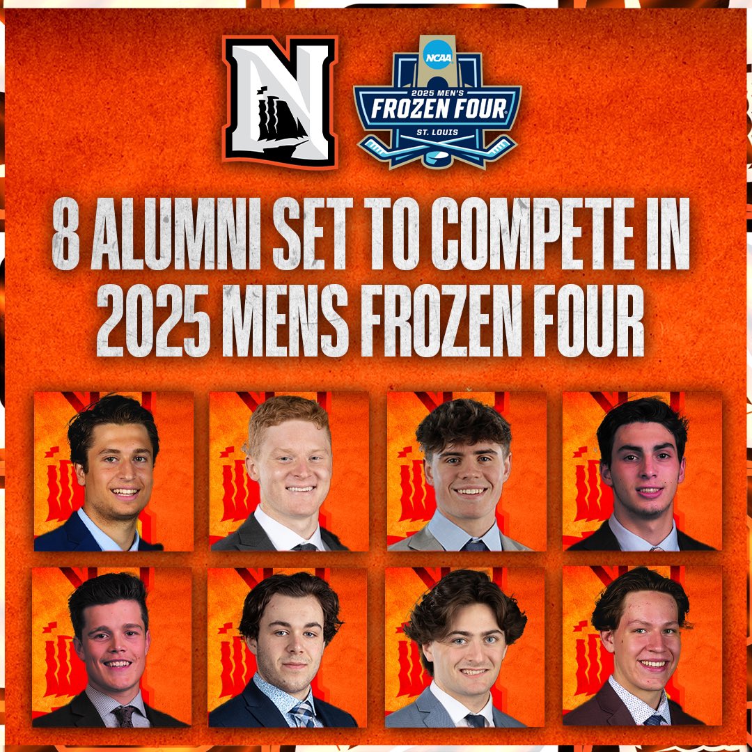 These 8️⃣ Alumni are set to compete in the 2025 Men’s Frozen Four‼️

Congrats to the 8 guys starting tomorrow!

#ThePlaceToBe