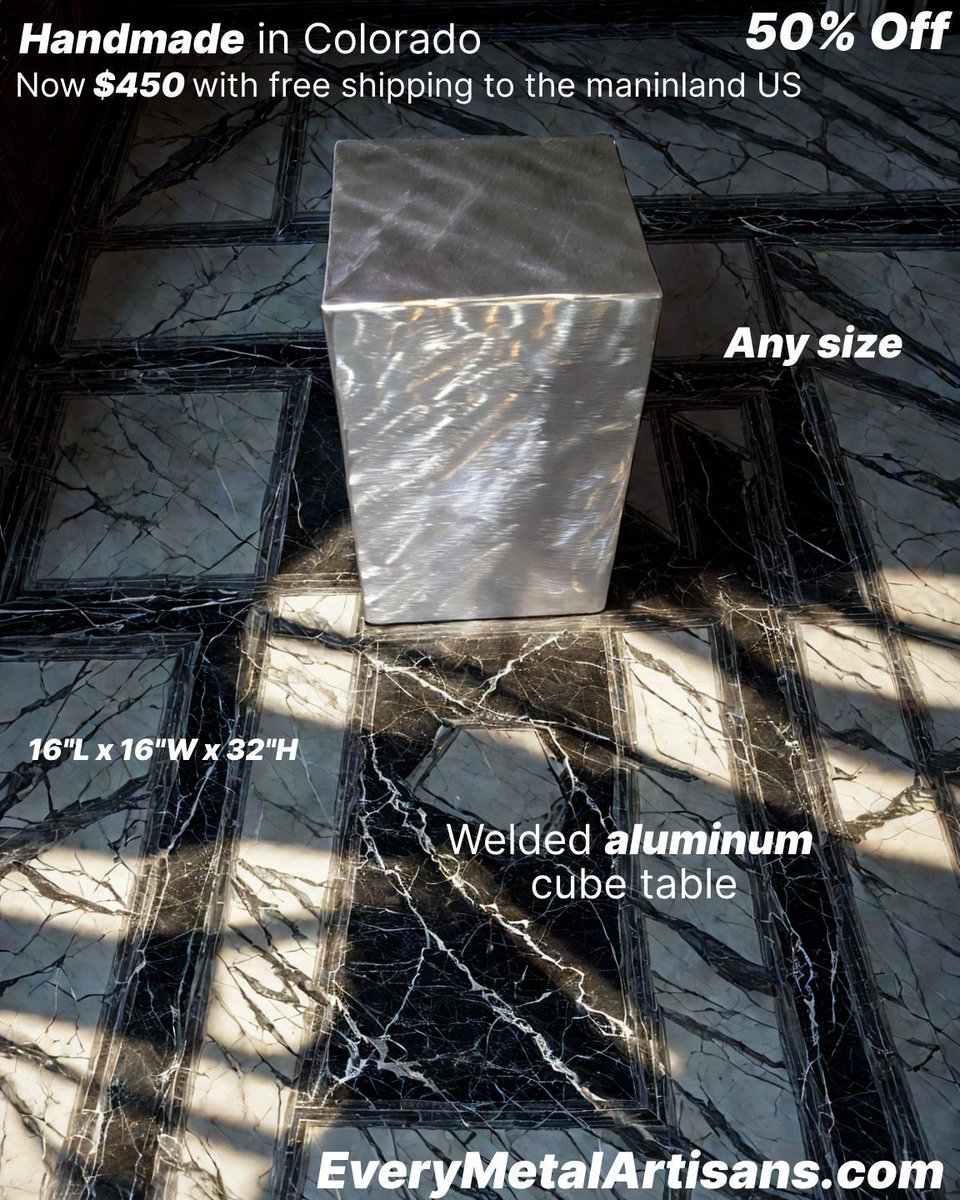 EveryMetalArt's tweet photo. Visit https://t.co/pwdBjzC6vn 

Made in the USA! Aluminum cube table https://t.co/TGpi9VV6Z4
