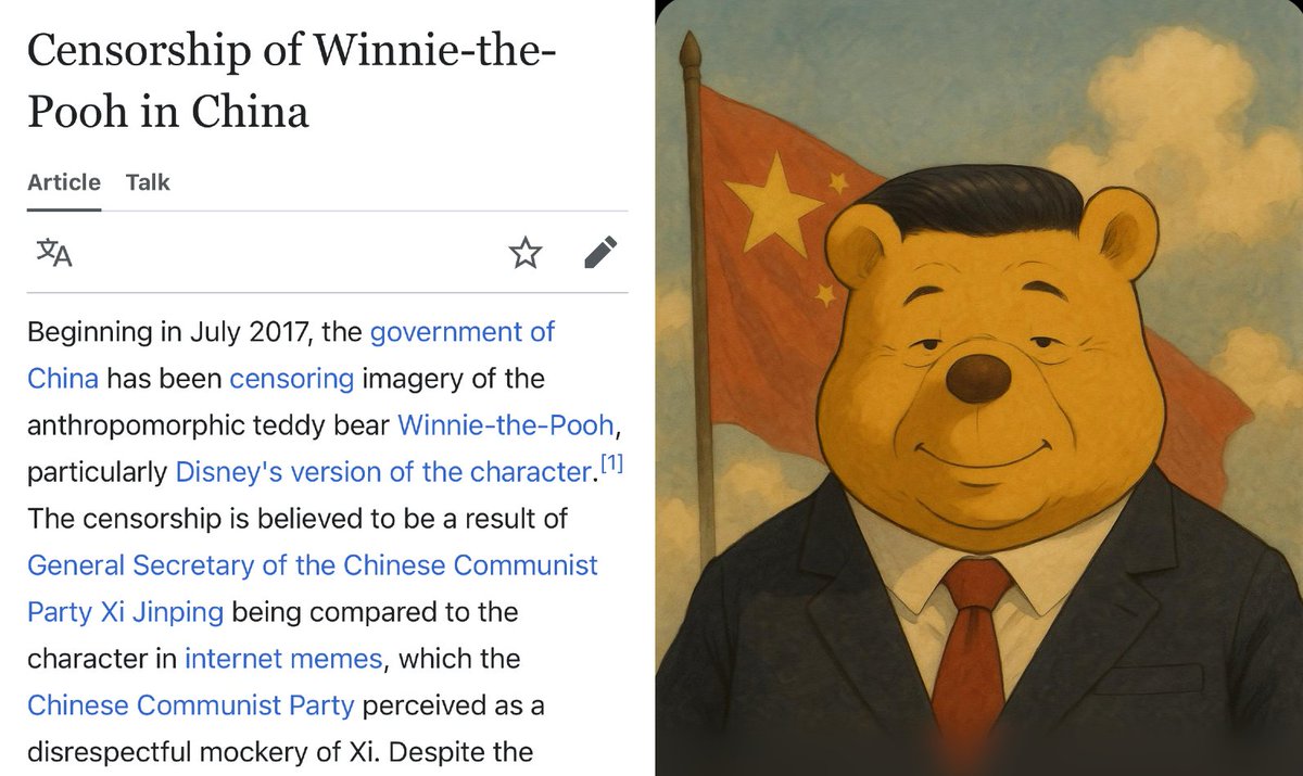 This image is banned in China. Xi Jinping as Winnie the Pooh in ...