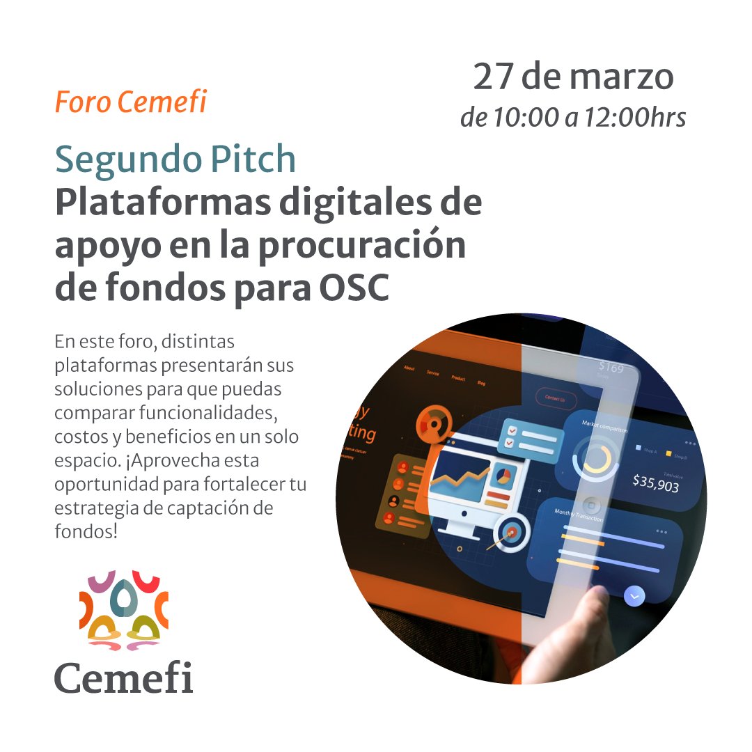 Mañana estaremos en el 2° Pitch de plataformas digitales organizado por @CEMEFI presentando todos las características y beneficios de HIPGive.

No te quedes fuera, regístrate aquí 👉🏼 cemefi.org/foro-cemefi-pl…

📅 27 de marzo
⏰ 10:00 am CDMX
📍Virtual y gratuito