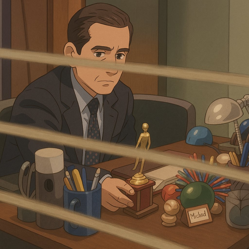 ChatGPT prompt: The office Studio Ghibli edition