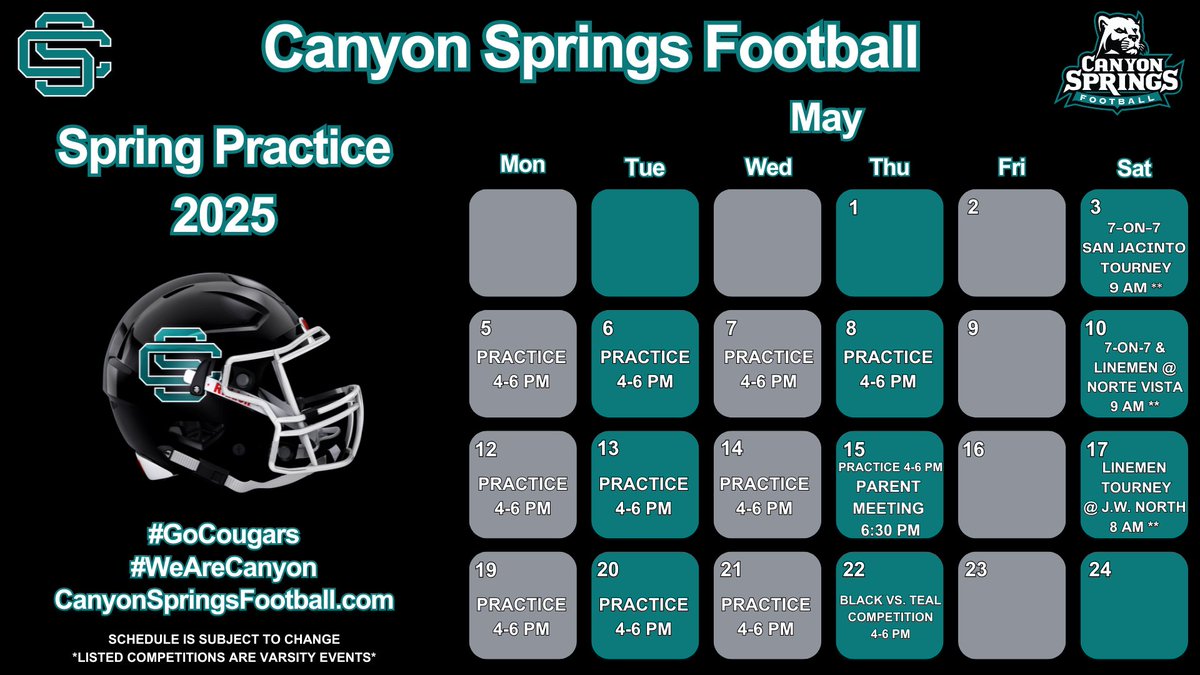 Canyon Springs High School Football tweet media