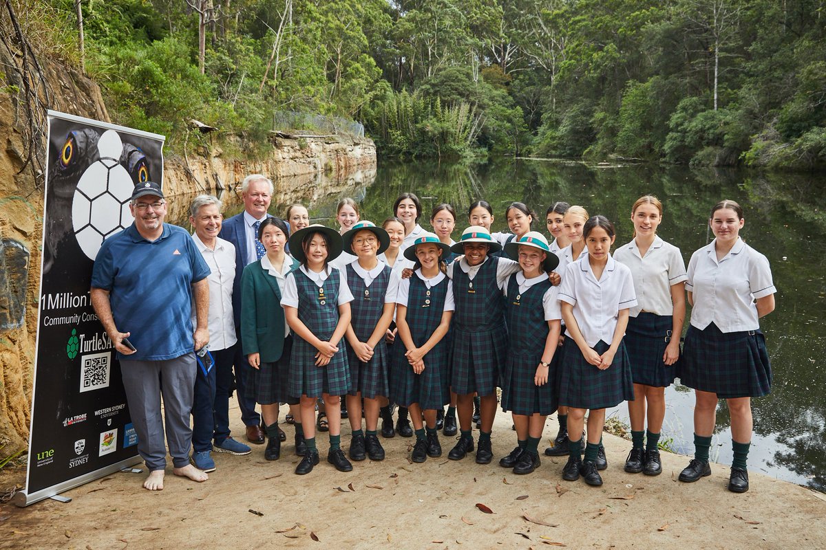 westernsydneyu's tweet photo. 🐢👏 Students from @plcsydney have partnered with our School of Science, @FNPW and Oatlands Golf Course to hatch and release eastern long-necked turtles. Earlier this week, students and the project team led by Professor Ricky Spencer (@Prof_TurtleAU) came together to release the hatchlings back into their environment. With 95% of nests lost to predators like foxes, this pilot project proves our schools can play a vital role in turtle conservation, building on the work of the @1millionturtles Community Conservation and Citizen Science Program.

Read more 👉 https://t.co/A0kAaZK0vv
#TurtlesInSchools #ConservationSuccess

📷Monica Pronk