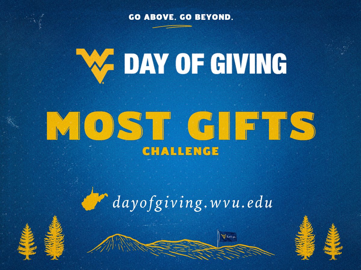 Let’s keep the momentum going as we head into the final stretch! The top three participating groups with the most gifts between 9 and 10 p.m. will win additional #WVUDayofGiving funding ➡️ dayofgiving.wvu.edu