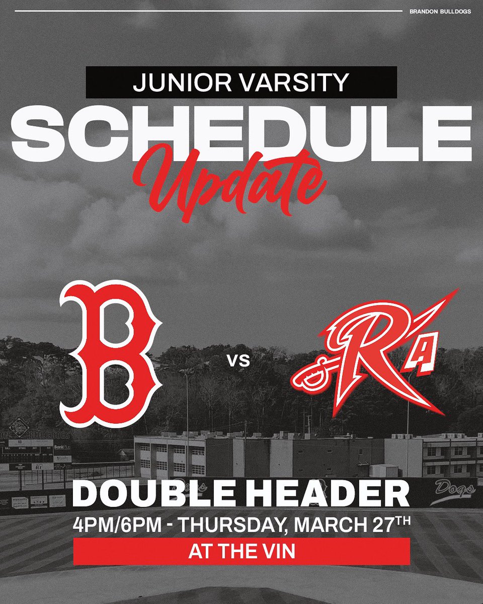 JV Diamond Dogs Double Header tomorrow at The Vin! <a href="/BrandonBulldogs/">Brandon Bulldog Athletics</a>