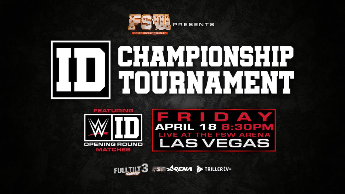 BREAKING....

The first match has been signed for <a href="/FSWVegas/">𝗙𝗨𝗧𝗨𝗥𝗘 𝗦𝗧𝗔𝗥𝗦 𝗢𝗙 𝗪𝗥𝗘𝗦𝗧𝗟𝗜𝗡𝗚</a> presents the ID Tournament on April 18th in Las Vegas

After what we just saw on #WWEEvolve, it'll be <a href="/IceWillliams/">❄️ Ice Williams ❄️</a> vs. <a href="/bradbay1or/">Brad Baylor</a> in a WWE ID Title Tournament opening round match!

Tix: eventbrite.com/e/id-champions…