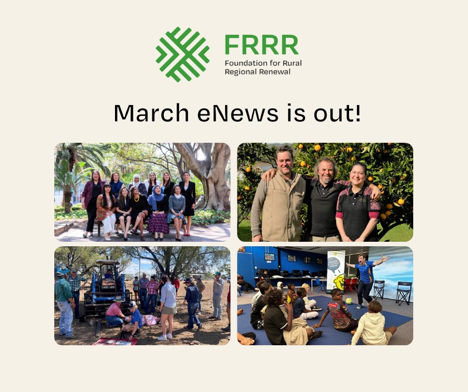 The latest edition of our newsletter is here! 📢 

🔗 Read it now: mailchi.mp/frrr/enews-mar…

#RuralNews #eNews #CommunityGrants #RuralGrants #CommunityTips #eNewsletter #Philanthropy