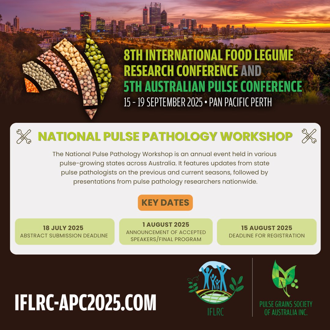 Thinking of attending the IFLRC/APC Conference? We are also hosting a pre-conference workshop and would love to hear about your pulse pathology research!