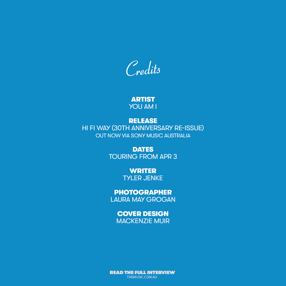 Please welcome this week’s cover stars: You Am I!

Join us as The Music and You Am I take a trip down memory lane reliving 'Hi Fi Way' ahead of the band's upcoming Hi Fi Daily Double tour 🙌

Check out the cover story: themusic.com.au/news/you-am-i-…