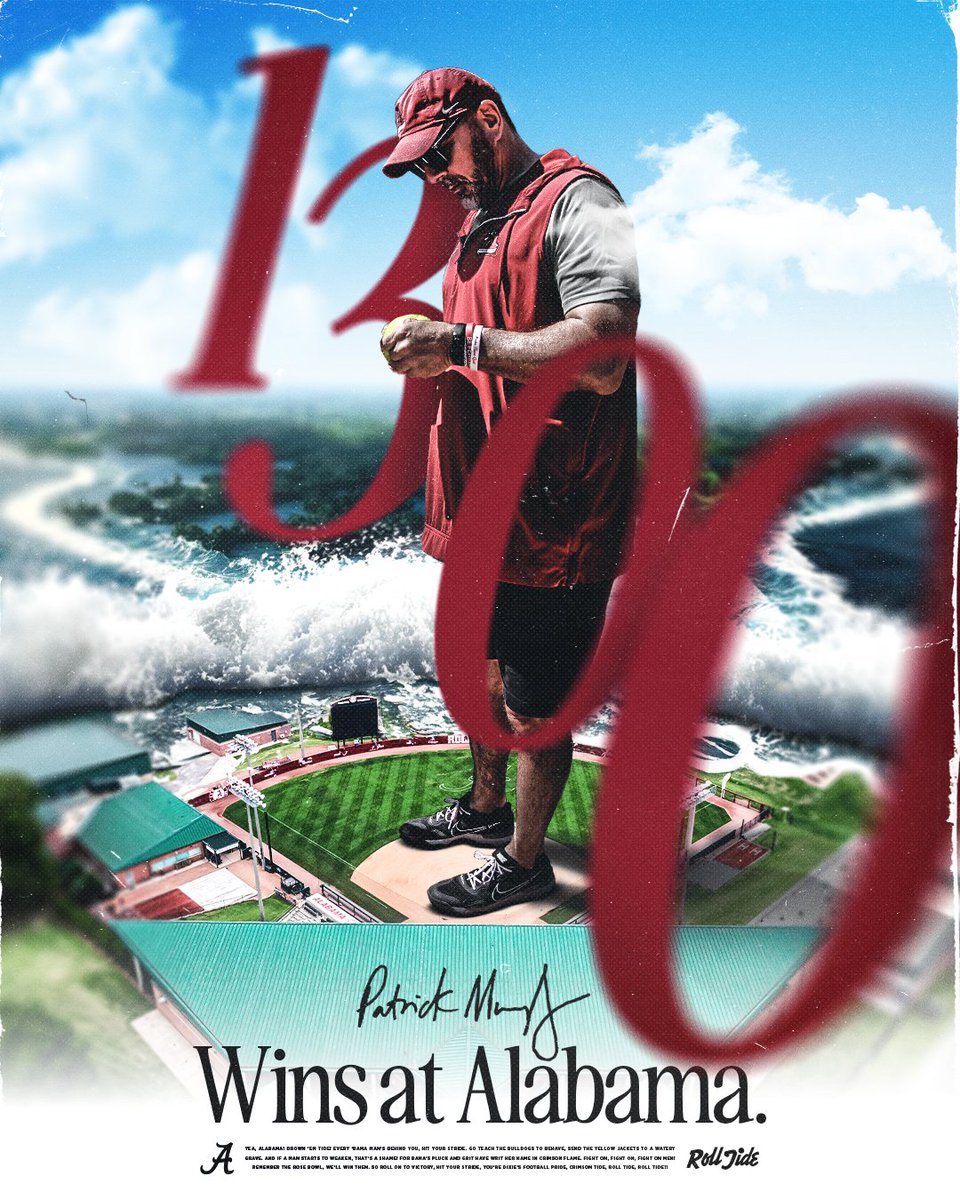 Alabama Softball (@alabamasb) on Twitter photo Congrats to Head Coach Patrick Murphy on earning his 1,300th win at Alabama!
He is just the 7th Division-I coach to earn 1,300 wins entirely at one program
<a href="/UACoachMurphy/">Patrick Murphy</a>
#Team29 #RollTide Congrats to Head Coach Patrick Murphy on earning his 1,300th win at Alabama!
He is just the 7th Division-I coach to earn 1,300 wins entirely at one program
<a href="/UACoachMurphy/">Patrick Murphy</a>
#Team29 #RollTide